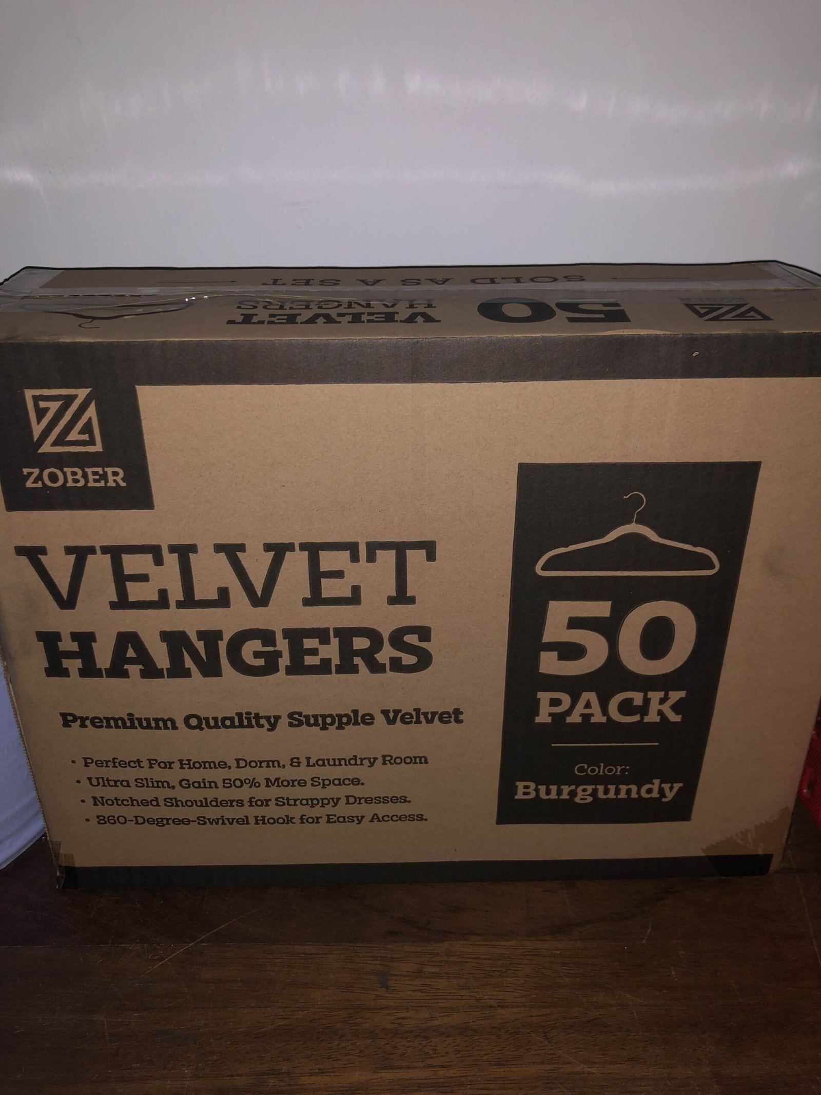 hang-scaled (1) 4 Boxes of 50 Velvet Clothes Hangers RRP £99 - Image 1